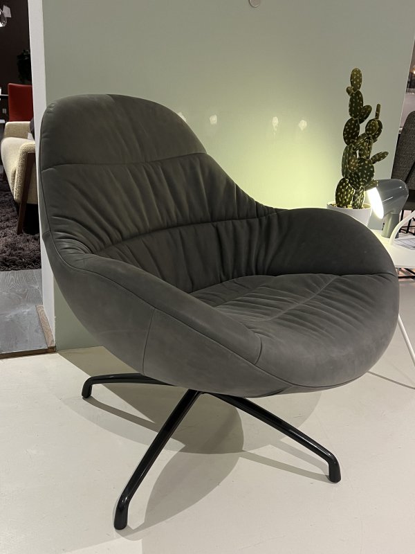 Nylo Fauteuil - Design on Stock (Leder Cabo 9273 Slate, Voeten Dark)